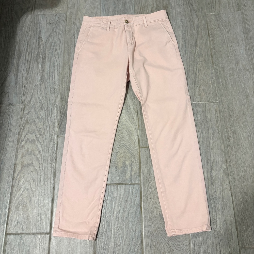 Women's Ag Adriano Goldschmied Pink Cotton Twill Chino Pants - SIZE 25